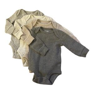 Simple Joys by Carter's 0-3m Baby 4-pack Soft Thermal Long Sleeve Bodysuits EUC